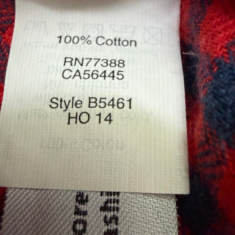 Madewell Red and Navy Plaid Button-Down Shirt with contrasting plaid lining - Picture 6 of 6